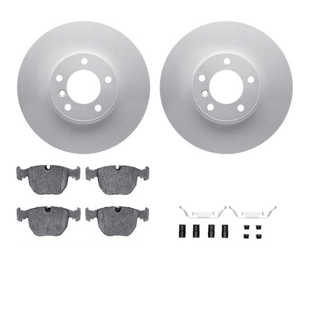 DYNAMIC FRICTION CO 4312-31014, Geospec Rotors with 3000 Series Ceramic Brake Pads includes Hardware, Silver 4312-31014